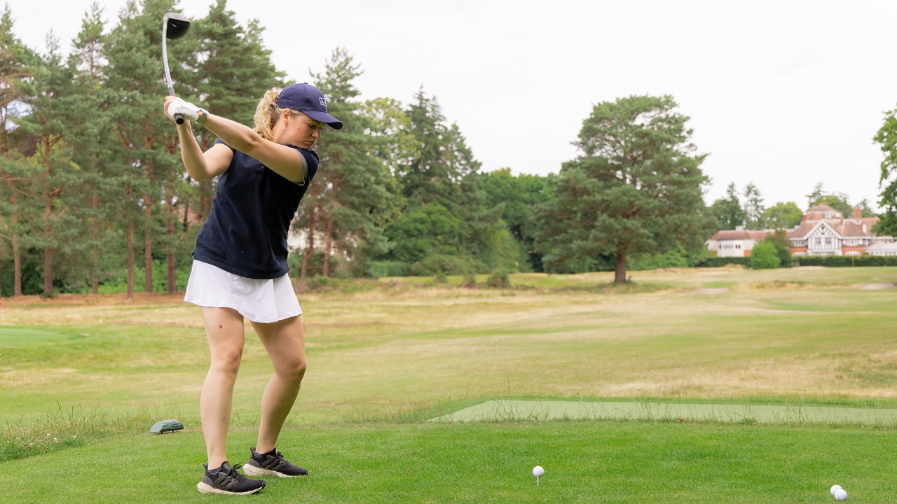 U.K. golf skills group playing golf; featuring Georgina Pearham